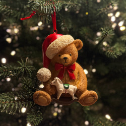 Ведмедик з червоним бантом